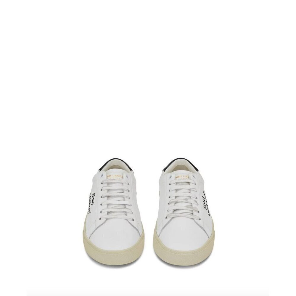 Saint Laurent Court Classic Sl/06 Embroidered Sneakers White Womens 36 6 - Picture 4 of 14